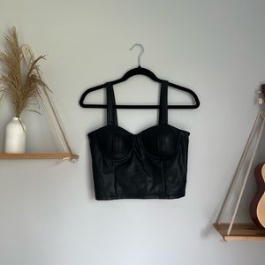 Leather bustier top
